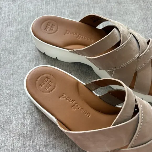 Paul Green Leather Platform Sandals - Picture 4 of 5